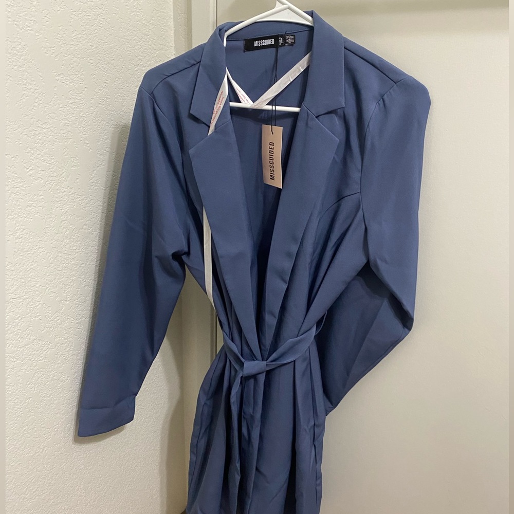 Misguided basic wrap blazer dress